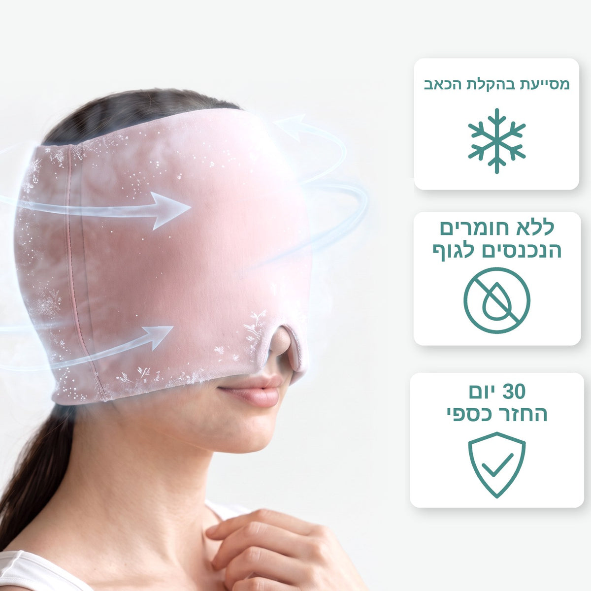 מסכת ג'ל קרה להקלה בכאבי ראש - ™Friggo