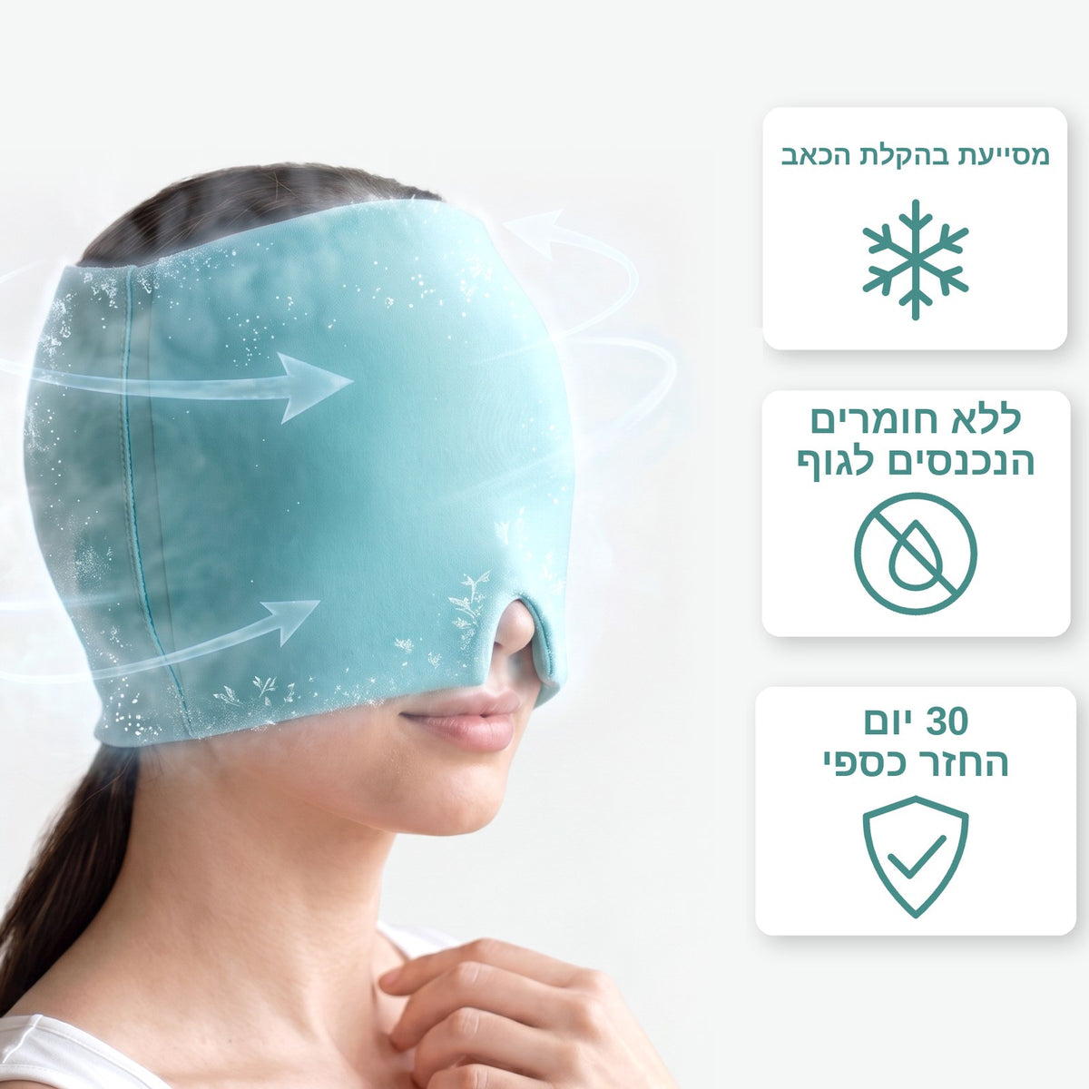 מסכת ג'ל קרה להקלה בכאבי ראש - ™Friggo