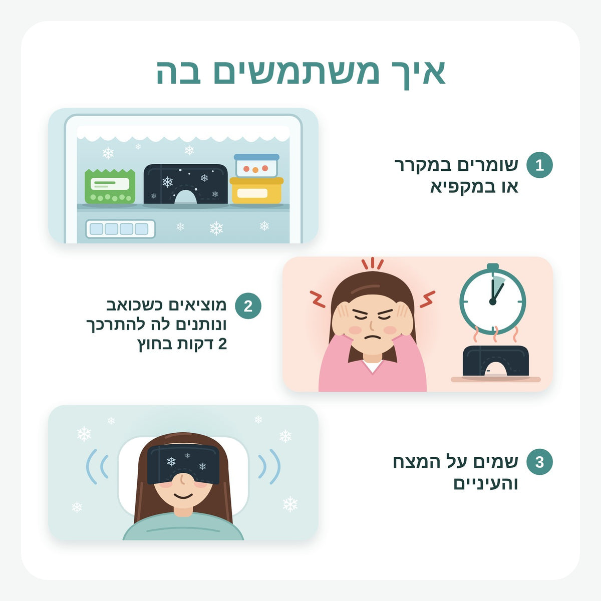 מסכת ג'ל קרה להקלה בכאבי ראש - ™Friggo
